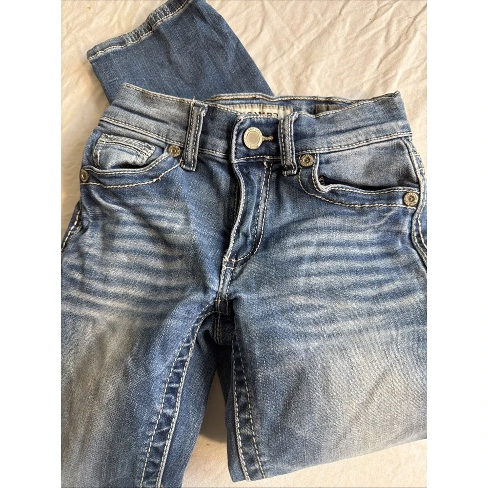 BKE Denim Conner Straight Leg Jeans Girls 6‎ Y2K Embroidered Pocket Western
